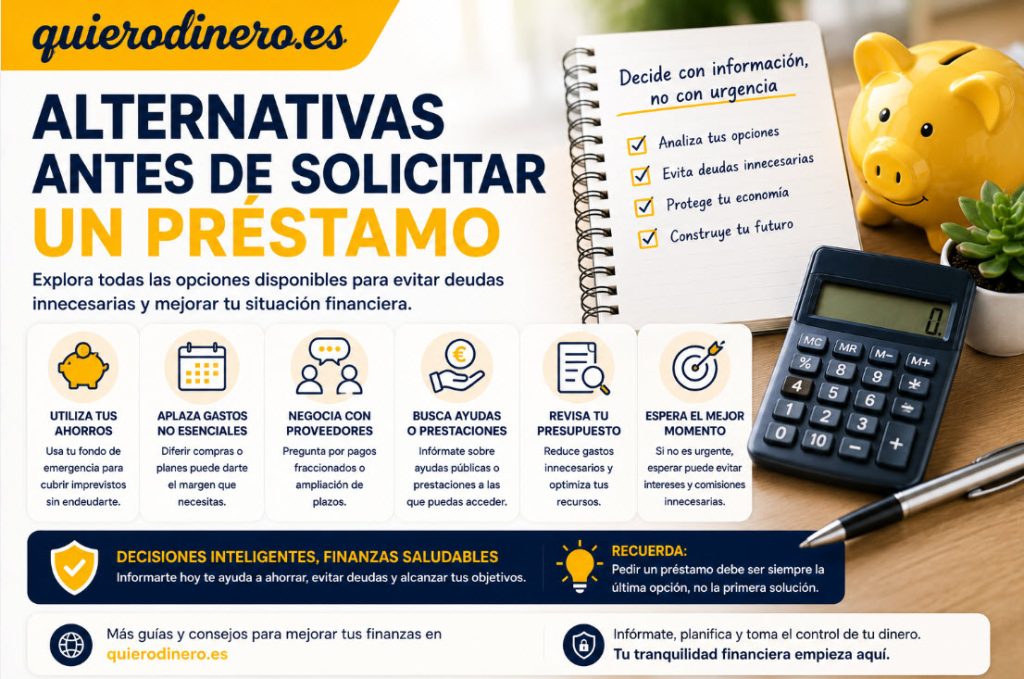 alternativas antes de solicitar un prestamo